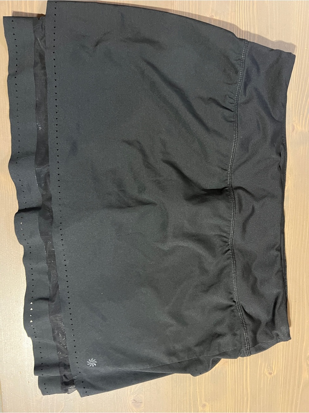 Athleta Black Performance Skort with Laser-Cut Hem